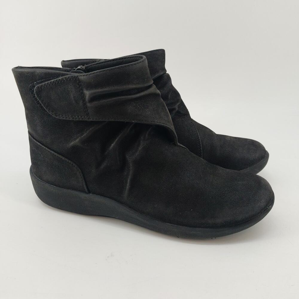 Clarks Cloudsteppers Booties Sillian Tana Black Side Zip Size 5.5 - Picture 6 of 7